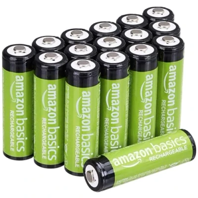 Image of Amazon Basics AA NiMh Rechargeable Batteries, Pre charged, Pack of 16 (Appearance may vary)
