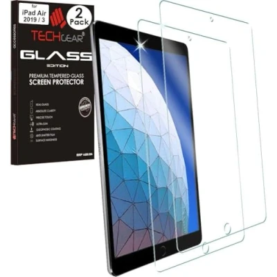 Image of TECHGEAR [2 Pack] Glass Edition Screen Protector Compatible with Apple iPad Air 3rd Gen (2019), Pro 10.5&quot;, Tempered [2.5D Edge] [9H Hardness] [Crystal Clarity] [Scratch Resistant]