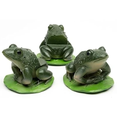 Image of Potty Feet Green Frog Figures Plant Pot Planter Riser Support 3pcs