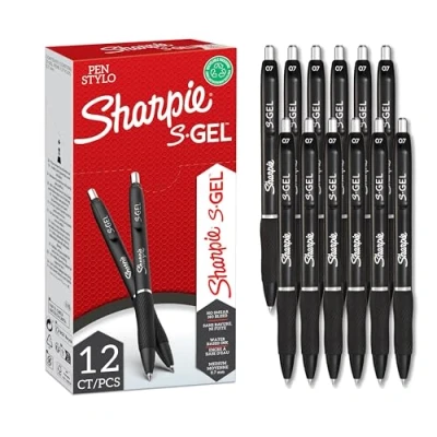 Image of Sharpie S Gel Pens Medium Point (0.7mm) Black Ink 12 Count
