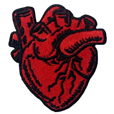 Image of X Ray Anatomical Heart Embroidered Iron On Sew Patch