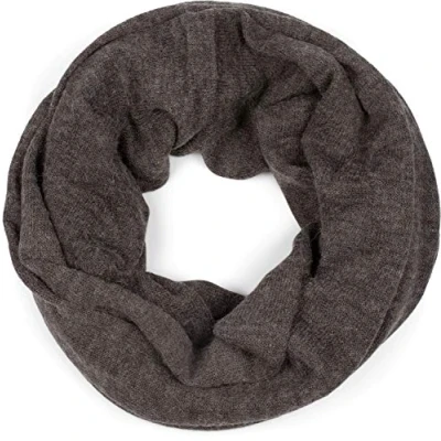 Image of styleBREAKER soft fine knitted loop scarf in noble melange optic, tubular scarf, knitted, unisex 01016135, color:Dark Grey
