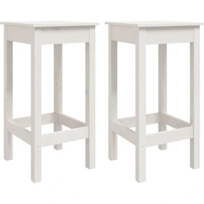 Image of vidaXL Bar Chairs 2 pcs White 40x40x78 cm Solid Wood Pine