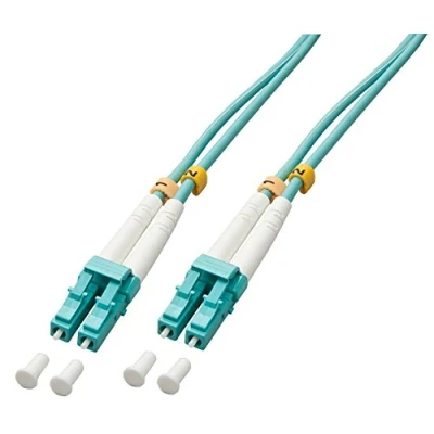 Image of LINDY 46400 LC OM3 50/125 Fibre Optic Patch Cable Aqua, 30m