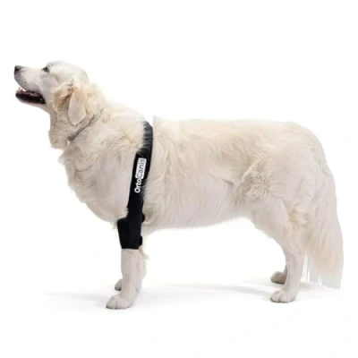 Image of Ortocanis Elbow Protector for Dogs with Osteoarthritis, Injuries, Hygromas or Bursitis, Size XL, Left Leg