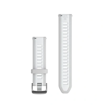 Image of Garmin Quick Release 20mm Silicone Strap One Size, White/Gray for Running &amp; Fitness