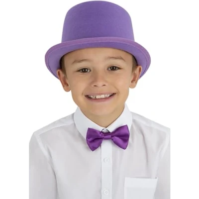 Image of Smiffys Kids Purple Top Hat, Boys Fancy Dress, Child Dress Up Hats