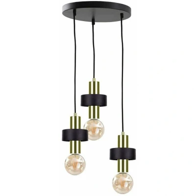 Image of Unica Cluster Pendant Ceiling Light Black, Gold, 35cm, 3x E27