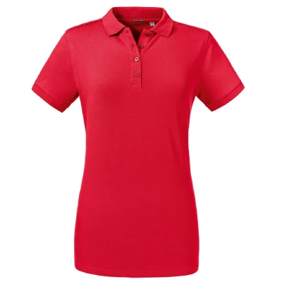 Image of Russell Athletic Womens/Ladies Tailored Stretch Polo (Classic Red) Size X Small