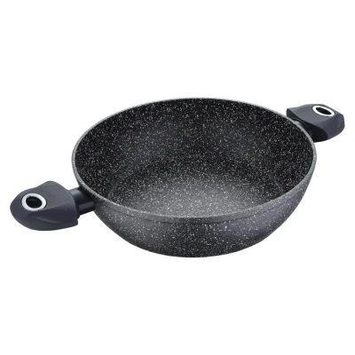 Image of Bergner Orion Shallow Pot, Black, 28 x 7.0 cm