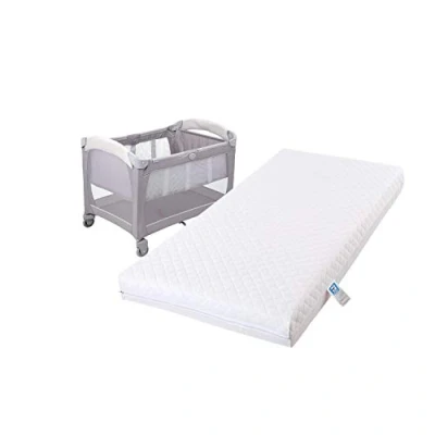 Image of New Baby Travel Cot Foam/Mattress Waterproof Cover Extra Thick Quilted Fits Most Graco/M&amp;P Toddler Cots, Breathable Anti Allergenic (90 x 50 7 cm)