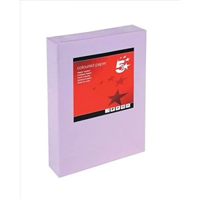 Image of 5 Star 936300 Coloured Copier Paper Multifunctional Ream Wrapped 80gsm A4 Medium Violet [500 Sheets]