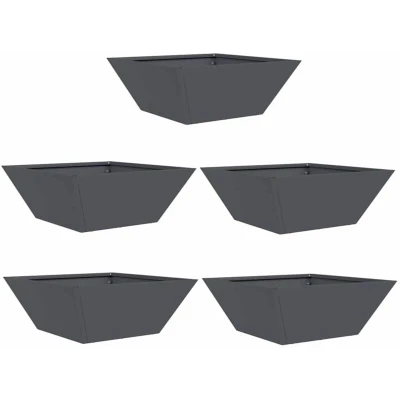 Image of vidaXL Plastic Planter Set Anthracite 40 x 15 cm