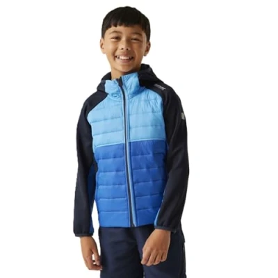 Image of Regatta Kids Water repellent Kielder IX Hybrid Jacket Olympian Blue Elysium Navy Tango Tangerine, Size: 15 16 Years