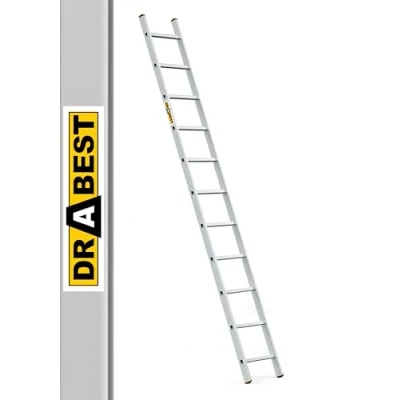 Image of Drabest PRO SERIES Ladders 1x11 Aluminum Press Formed Multi Purpose Ladder 150 KG Step Folding 40 x 298 6 cm