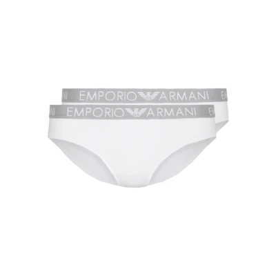 Image of Emporio Armani Brief 2 PACK Briefs, Women&#039;s, Size: Small, Bianco