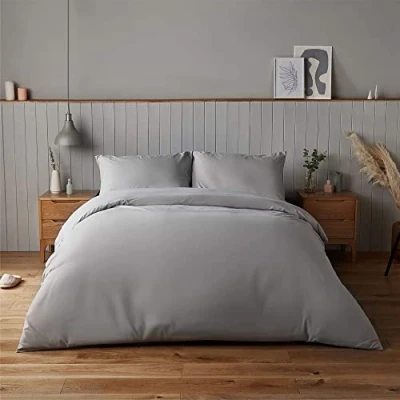 Image of Silentnight Supersoft Collection Dove Grey Duvet Cover Set. Super Soft and Snuggly Easy Care Quilt Bedding Set Single (135cm x 200cm) + 1 Matching Pillowcase