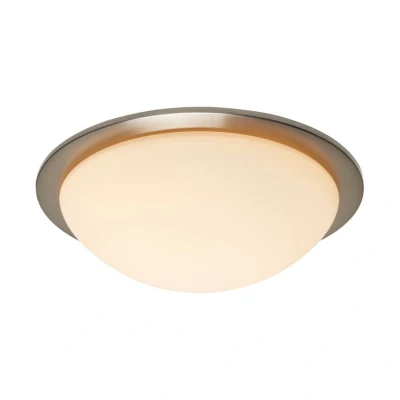 Image of Opie 4000k LED Bathroom Ceiling Light Satin Nickel IP44