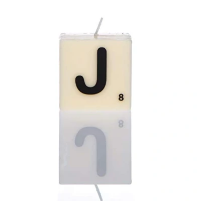 Image of Boxer Gifts Letter J Candle, White, One Size