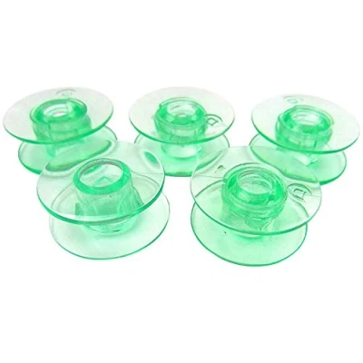 Image of 5 green bobbins for Husqvarna Viking Group 5, 6, 7 (Designer I, II, Platinum, Freesia, Scandinavia) sewing machine