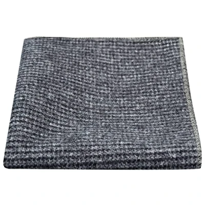Image of King &amp; Priory Grey/Blue Micro Dogtooth Pocket Square, Handkerchief