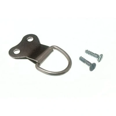 Image of Picture Frame Hanging D Ring Double NP Nickel Plated with Screws (Pack of 10)