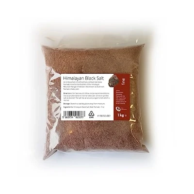 Image of Intralabs Black Himalayan Salt 1kg Pure &amp; Naturally Organic Food Grade Kala Namak Fine