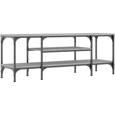 Image of vidaXL Industrial TV Cabinet Made from Engineered Wood and Iron in Grey Sonoma Ample Storage Space Sturdy Top for Décor Designed Living Room