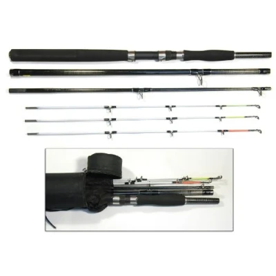 Image of Bison 6&#039;/8&#039; Multi Tip Boat Pier Spin Travel Rod and Tube