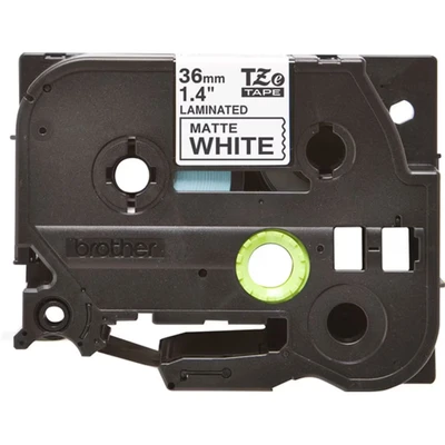Image of Brother Matt Laminated Labelling Tape Cassette Black on White, 36mm wide
