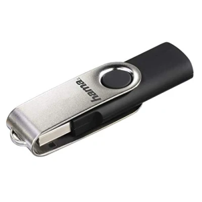 Image of Hama Rotate FlashPen, USB 2.0, 8GB, 10MB/s Black Silver