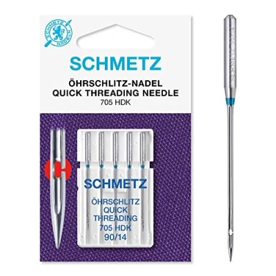 Image of Sewing Machine Needles Schmetz Quick Threading/Handicap/Easythreading, Size: 90/14, 3 Packets for The Price of 2! Includes Large Needle Threader