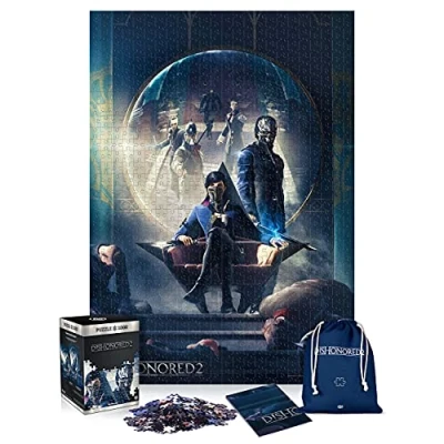 Image of Good Loot Dishonored 2 Throne 1000 Pieces Jigsaw Puzzles for Adults and Kids Age 14 Up 68x48cm Gaming Puzzle with Poster Carry Bag Merchandise