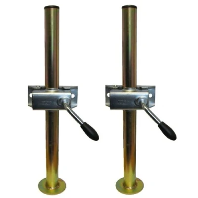 Image of leisure MART A pair of trailer prop stands corner steadys 34mm diameter x 460mm length with split clamps Pt no. LMX1508