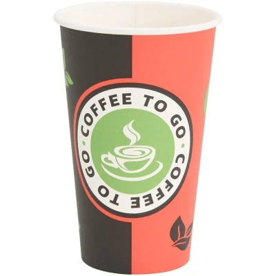 Image of vidaXL Paper Coffee Cups 1000 pcs 16oz 400ml Red and Black