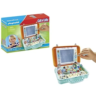 Image of Playmobil 71216 City Life Take Along School Classroom, Learning Case, Maths Exercises and Blackboard for Writing, Educational Toy, Fun Imaginative Role Play, PlaySets Suitable Children Ages 4+
