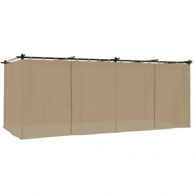 Image of vidaXL Gazebo with Curtains Taupe 6x3 m Steel