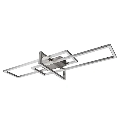 Image of Trio, Ceiling Light, Salinas incl. 1 x LED,SMD,34,0 Watt,3000K,3900 Lm. Body: Metal, Nickel matt L:100 cm, W:40 H:11.5 cm Adjustable with Switch,IP20,Not dimmable