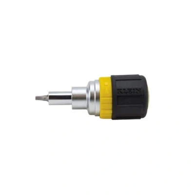 Image of 6 in 1 Ratcheting Stubby Screwdriver with Square Recess Klein Tools 32594