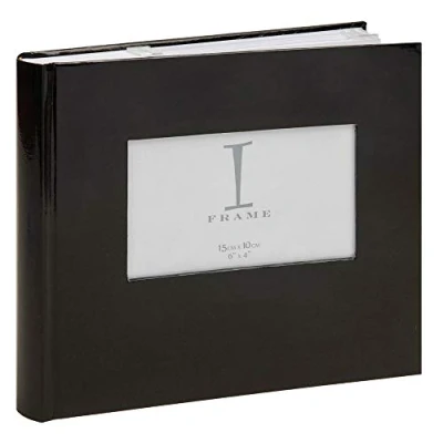Image of Photo Album 160 4x6 Black Landscape Pictures Memories Slip in Photos with Personalising Window