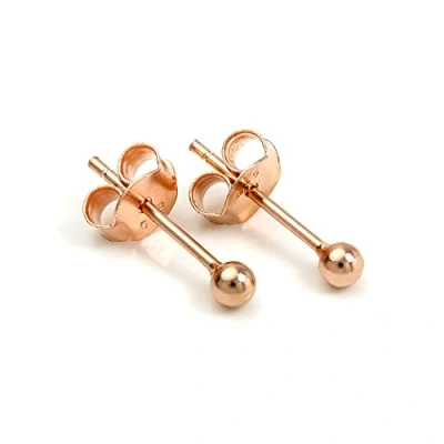 Image of Rose Gold Dipped Sterling Silver 2mm Ball Stud Earrings