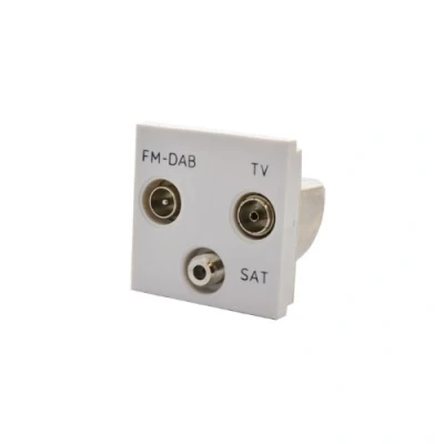 Image of Triplexed TV Radio Satellite Grid Outlet Module White
