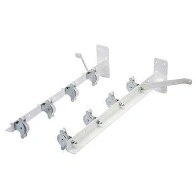 Image of Sauvic White Plastic Coated Clothes Airer with 8 Pulleys