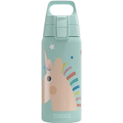 Image of Sigg Insulated Kids Water Bottle Shield One Therm Suitable for Carbonated Beverages Leakproof Dishwasher Safe BPA Free 90% Recycled Stainless Steel 0.5L, Uni Stars