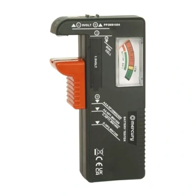 Image of Mercury Universal Analogue Battery Tester for AA, AAA, C, D, 9V PP3 &amp; Coin Button Cells