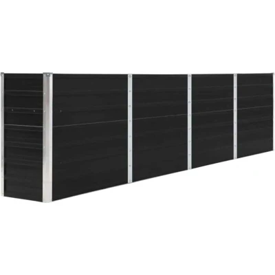Image of vidaXL Raised Garden Bed 320x40x77 cm Galvanised Steel Anthracite