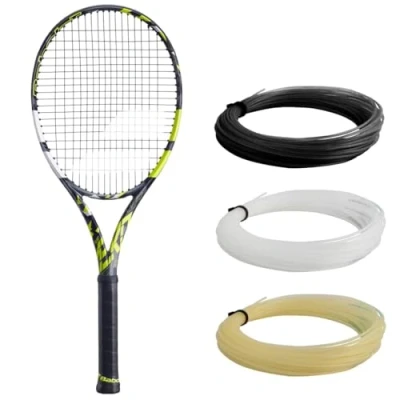 Image of Babolat Pure Aero Plus Tennis Racquet (4 3/8&quot; Grip) Strung with 16g White Syn Gut at Mid Range Tension