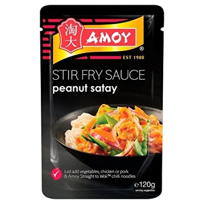 Image of Amoy Straight to Wok Peanut Satay Stir Fry Sauce (120g) Pack of 2