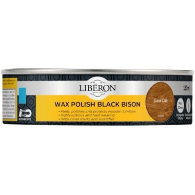 Image of Libéron Wax Polish Black Bison Paste Dark Oak 150ml