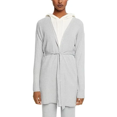 Image of ESPRIT Women&#039;s 092ee1i323 Cardigan Sweater, 044/Light Grey 5, XL